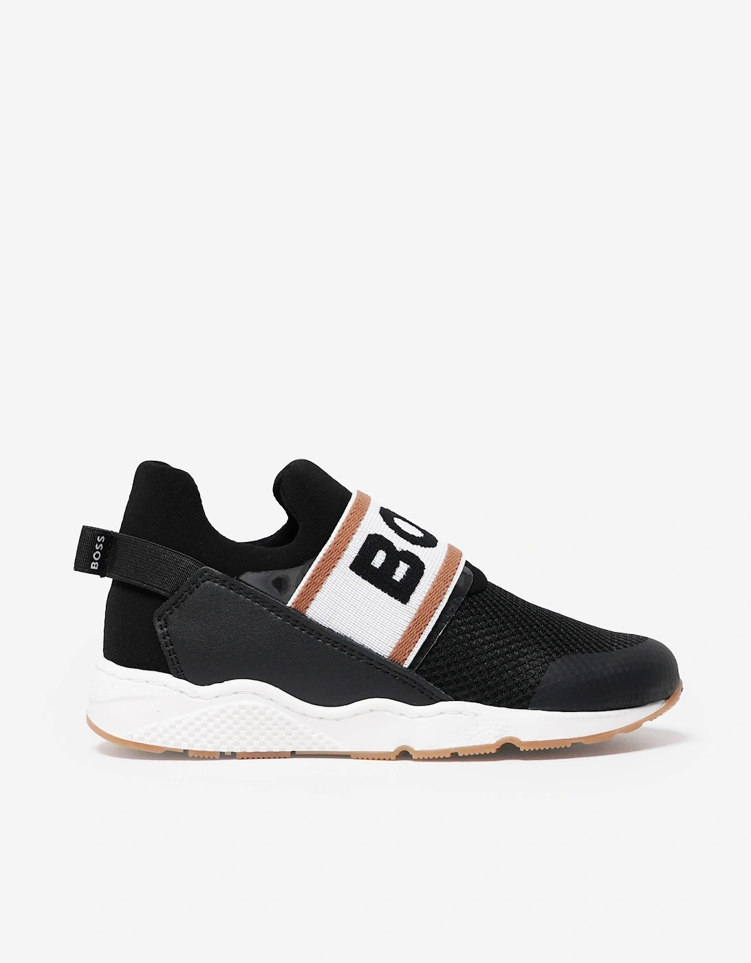 BOSS Boys Logo Trainers in Black, 6 of 5