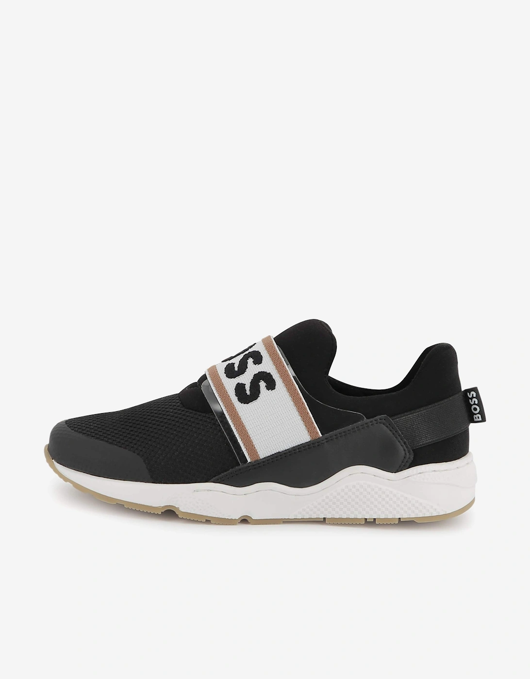 BOSS Boys Logo Trainers in Black