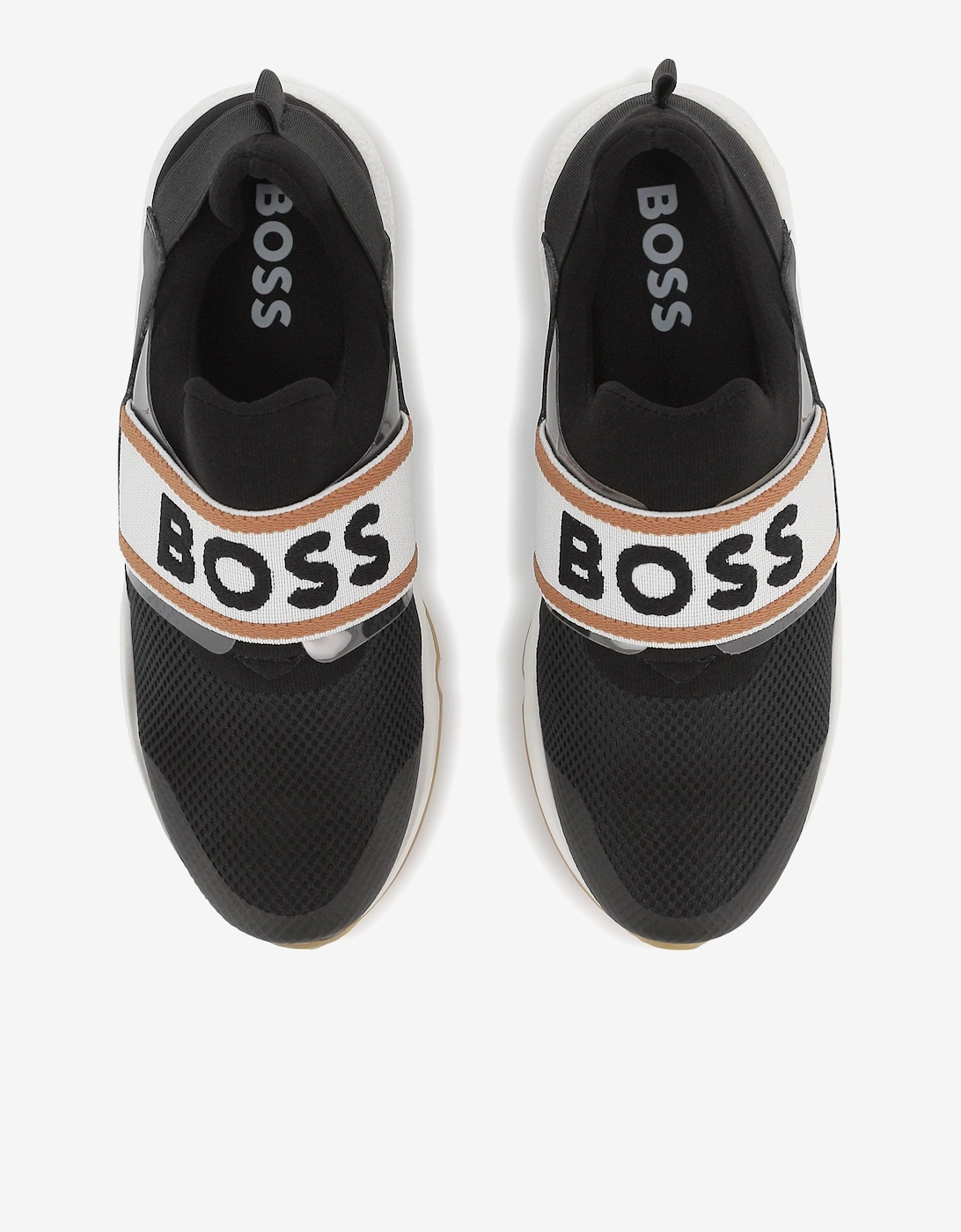 BOSS Boys Logo Trainers in Black