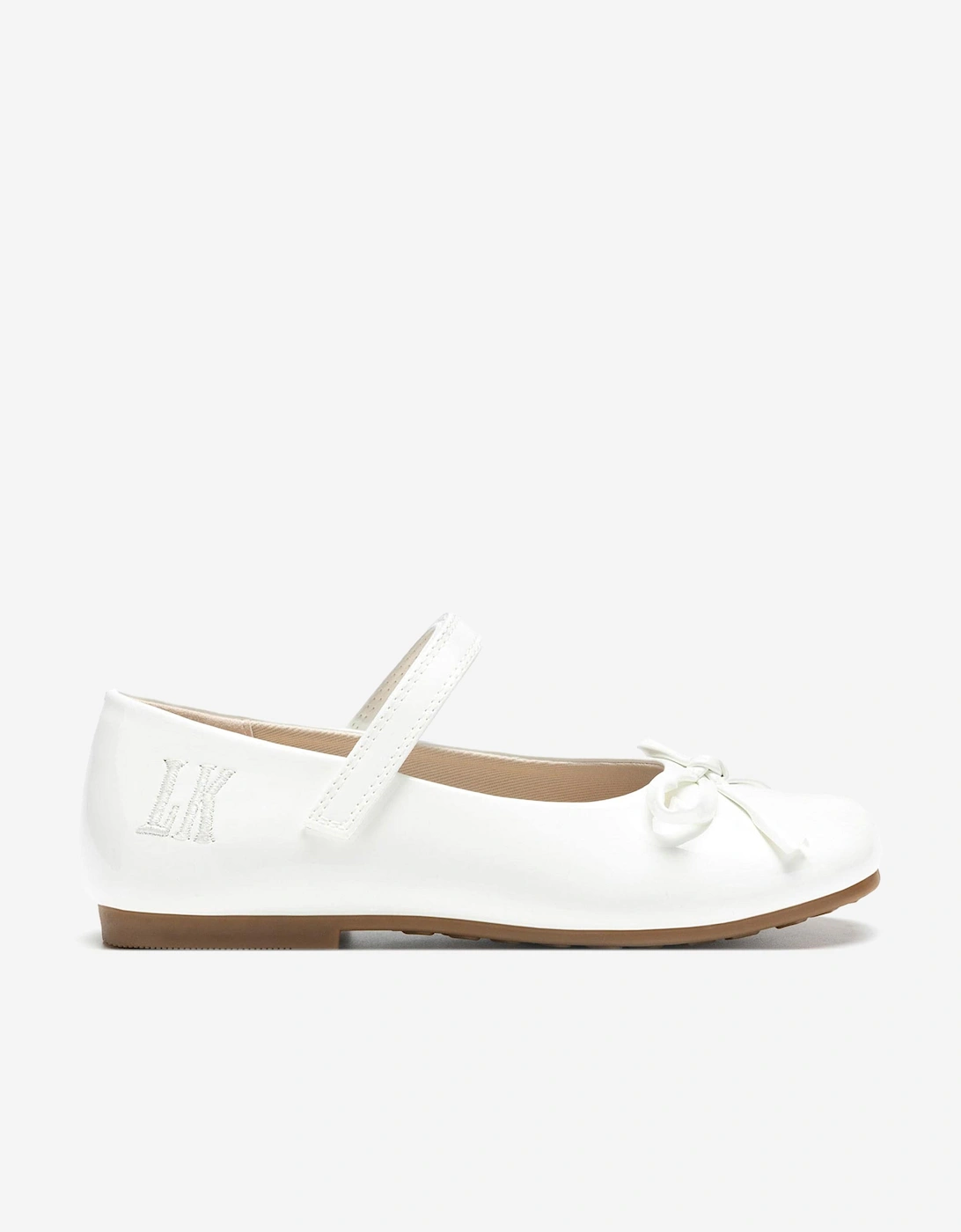 Girls Erica Ballerina Shoes in White, 5 of 4