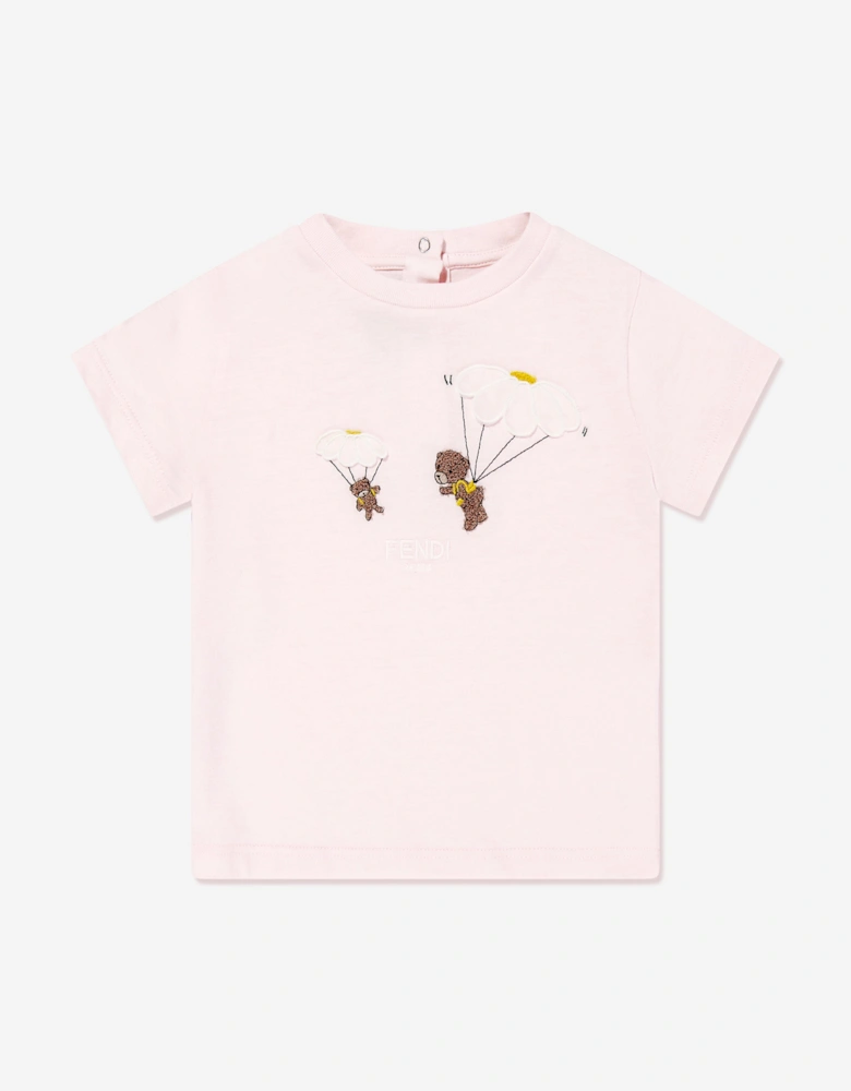 Baby Girls Bear T-Shirt in Pink