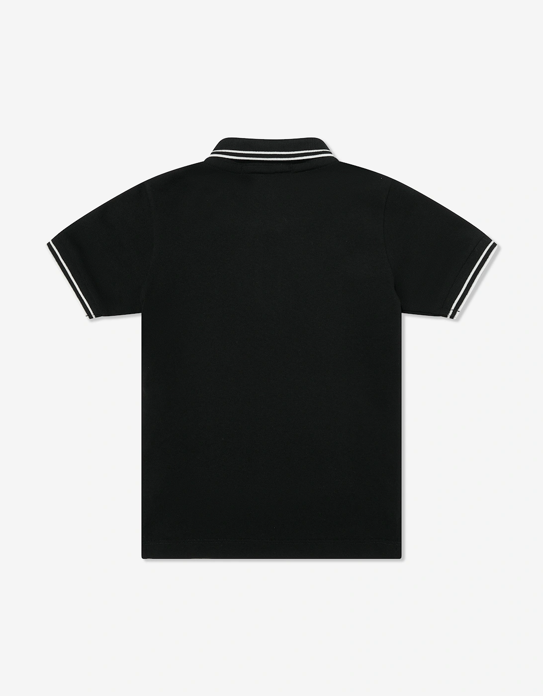 Boys Compass Logo Polo Shirt in Black