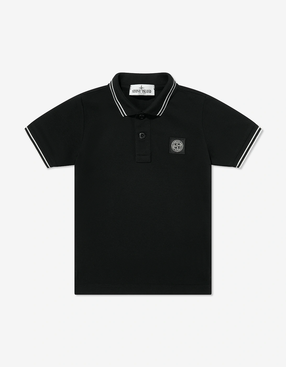 Boys Compass Logo Polo Shirt in Black, 5 of 4