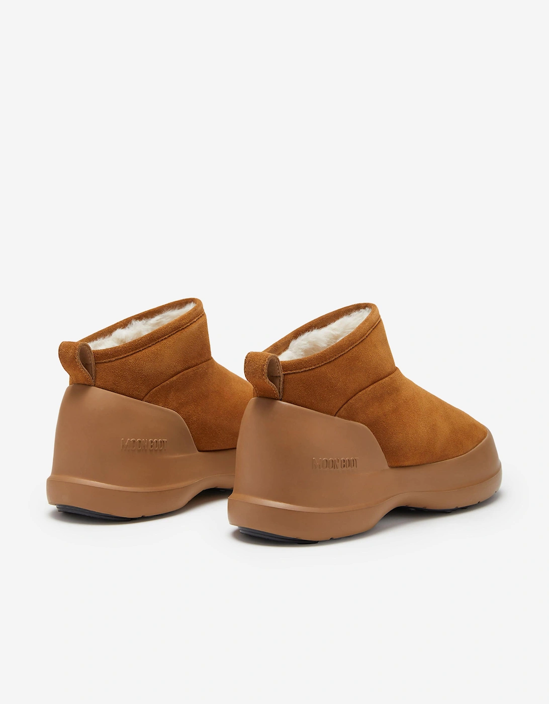 Moon Boot Boys Luna Suede Low Boots in Brown