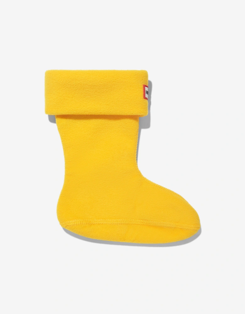 Kids Recycled Fleece Boot Socks in Yellow