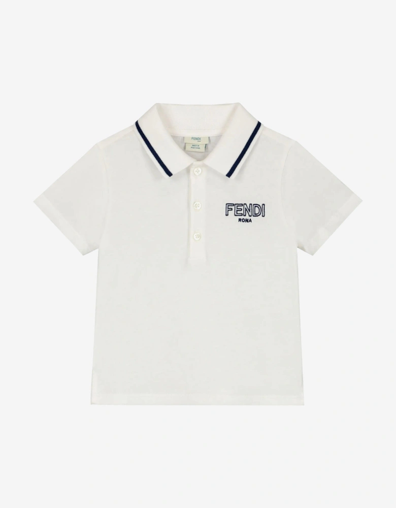 Baby Boys Logo Polo Shirt in White