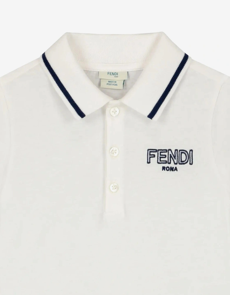 Baby Boys Logo Polo Shirt in White