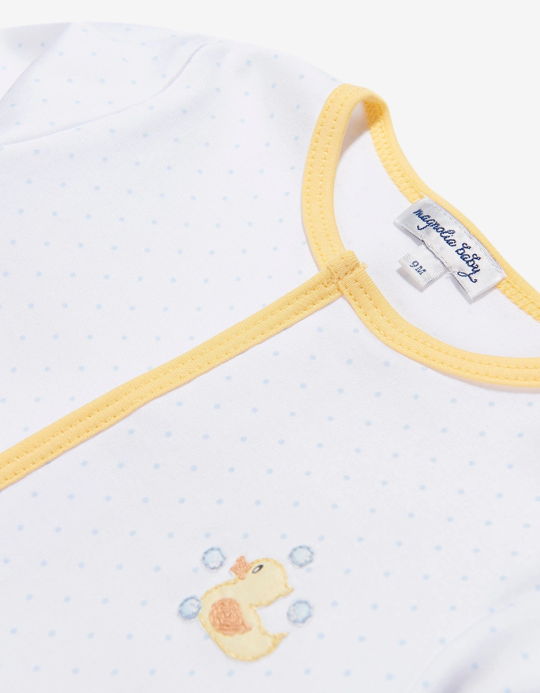 Baby Rubber Ducky Embroidered Babygrow in White