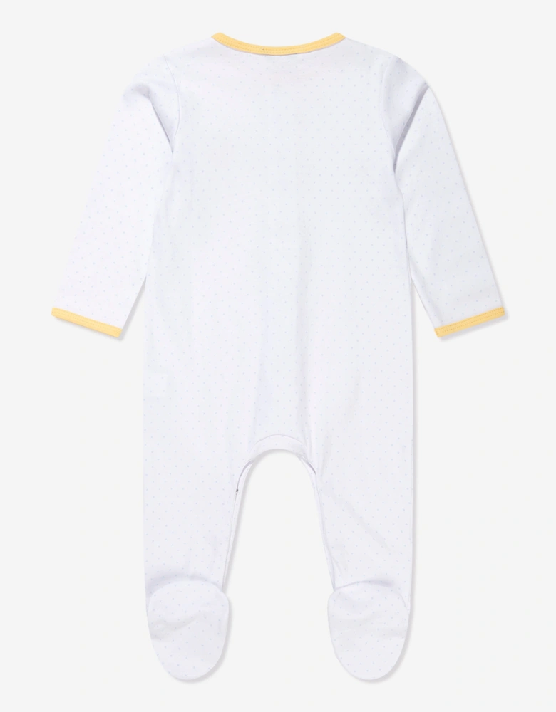 Baby Rubber Ducky Embroidered Babygrow in White