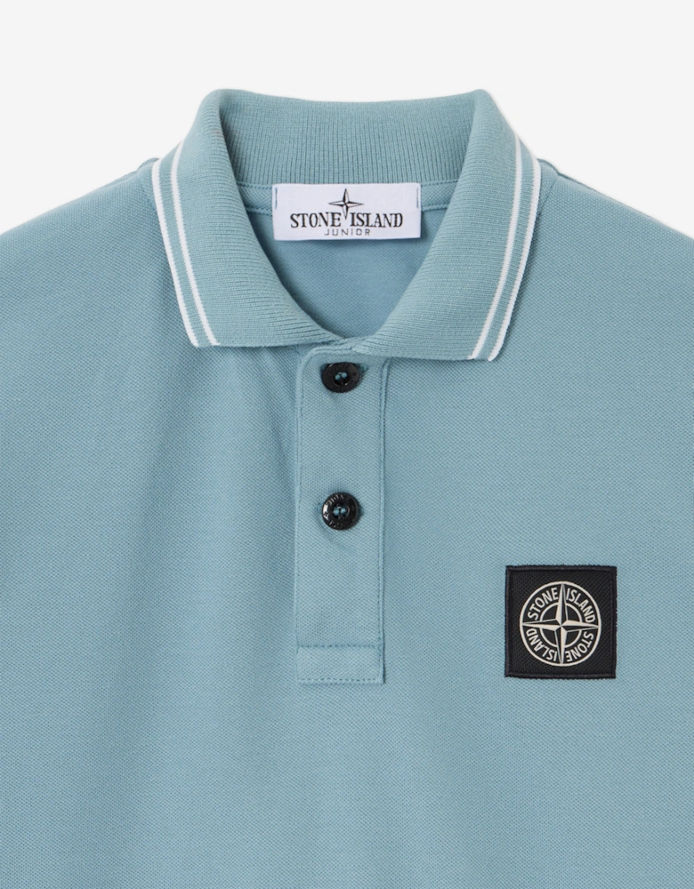 Boys Compass Logo Polo Shirt in Blue