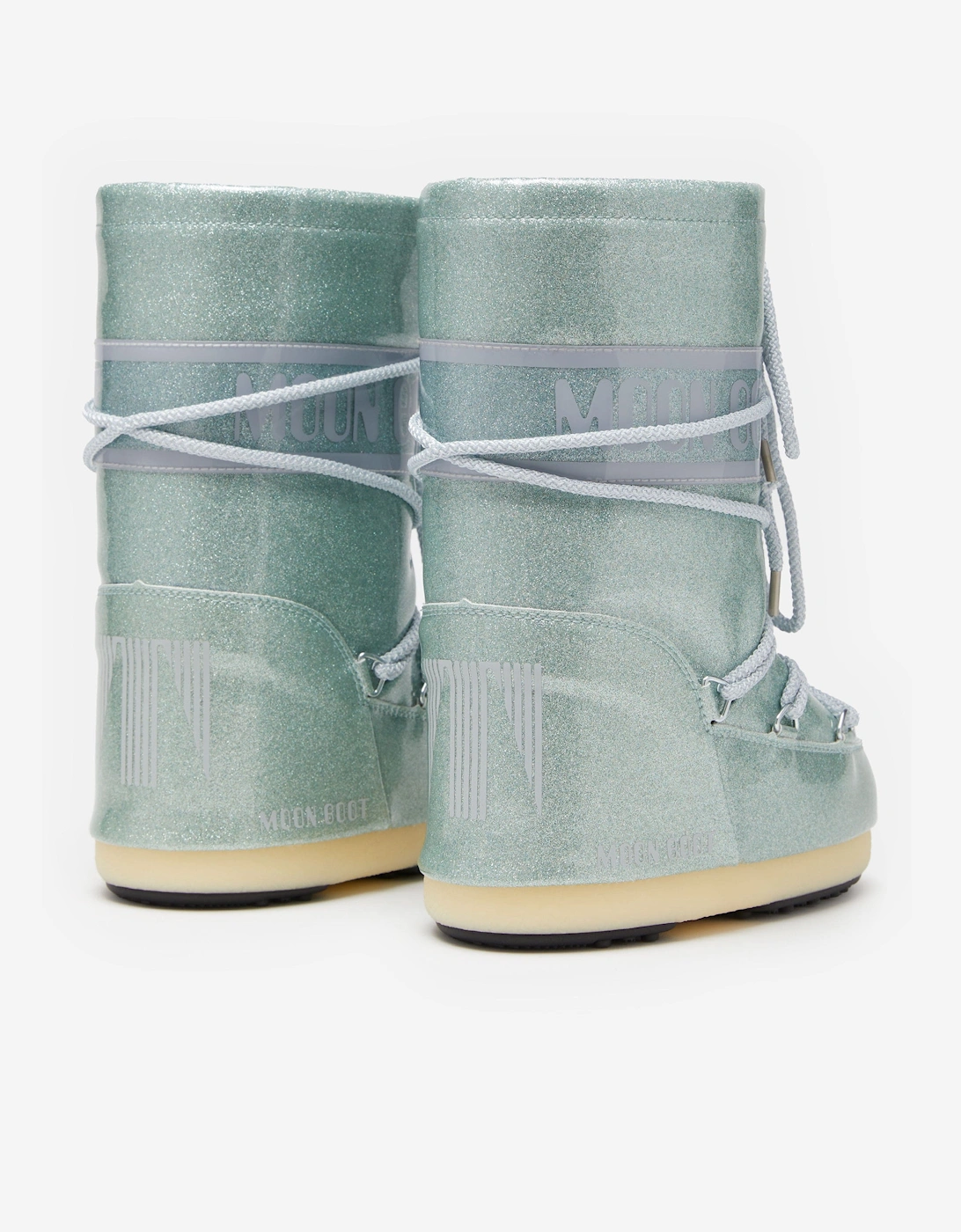 Moon Boot Boys Icon JR Glitter Boots in Blue