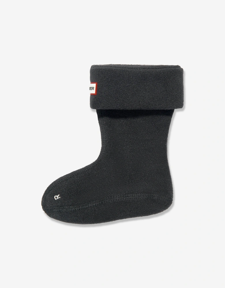 Kids Recycled Fleece Boot Socks in Black