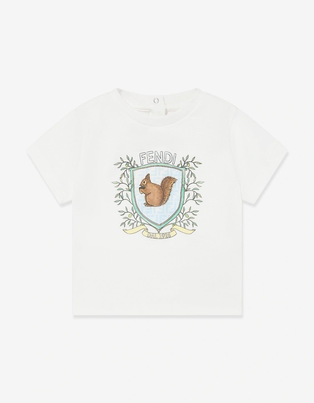 Baby Boys Squirrel T-Shirt in White, 8 of 7