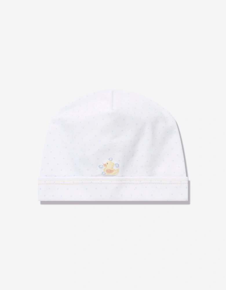 Baby Rubber Ducky Embroidered Hat in White