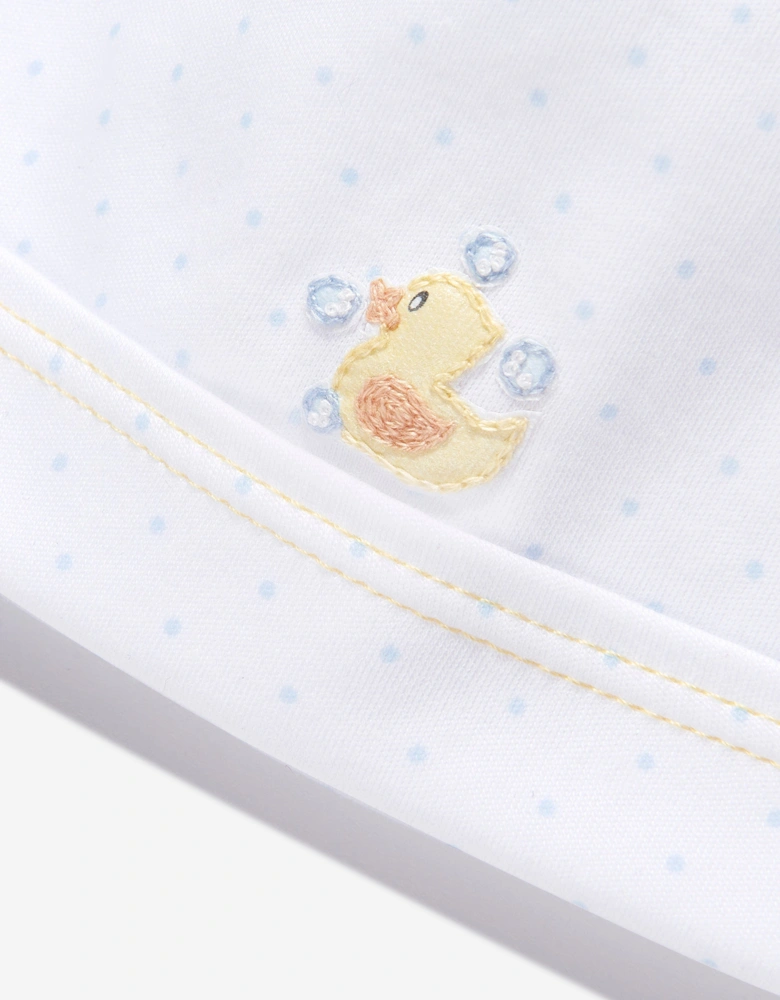 Baby Rubber Ducky Embroidered Hat in White