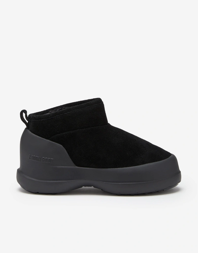 Moon Boot Kids Luna Low Suede Boots in Black