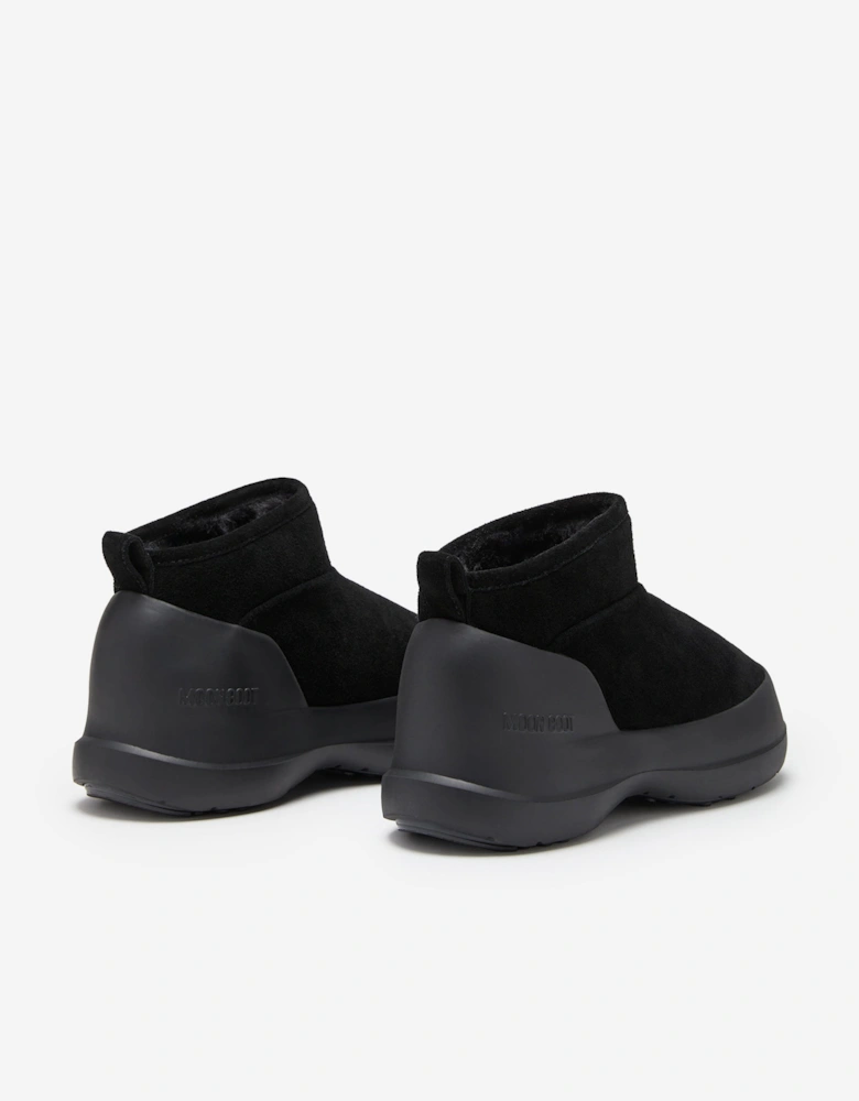 Moon Boot Kids Luna Low Suede Boots in Black