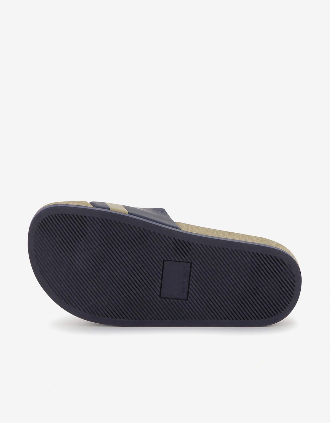 BOSS Boys Striped Logo Sliders in Beige