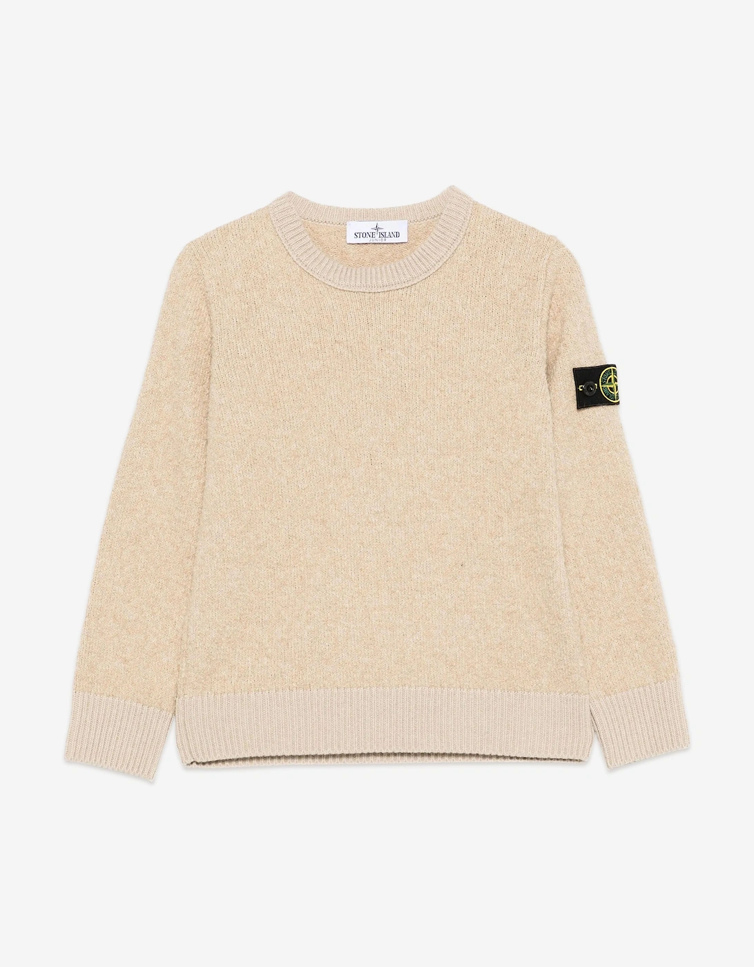 Kids Knitted Logo Jumper in Beige, 5 of 4