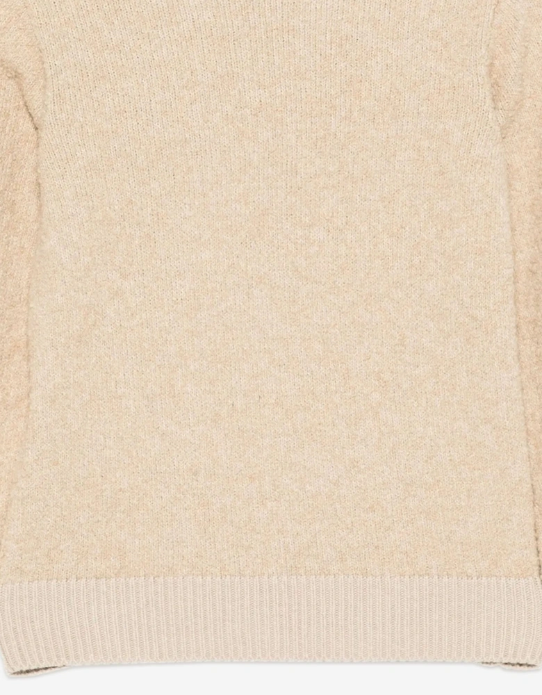 Kids Knitted Logo Jumper in Beige