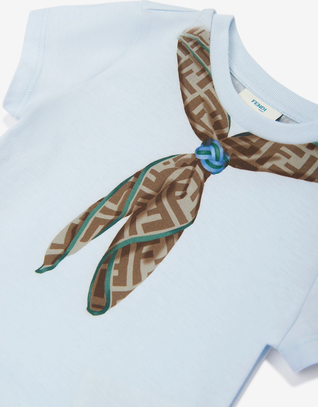 Baby Boys Scarf Print T-Shirt in Blue