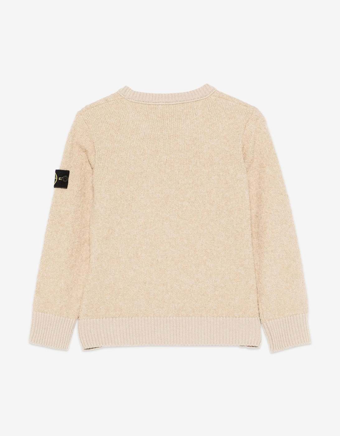 Kids Knitted Logo Jumper in Beige