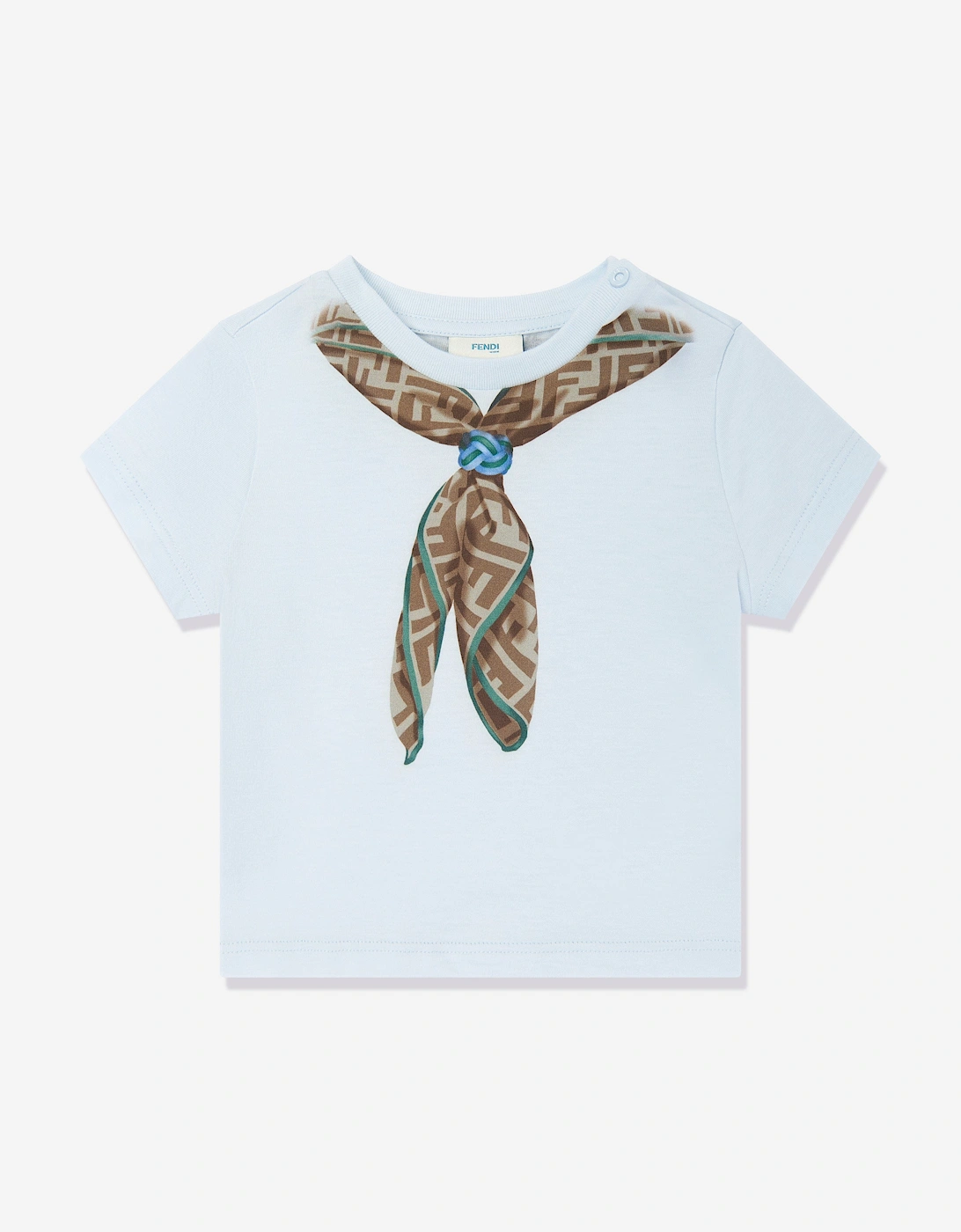 Baby Boys Scarf Print T-Shirt in Blue, 5 of 4