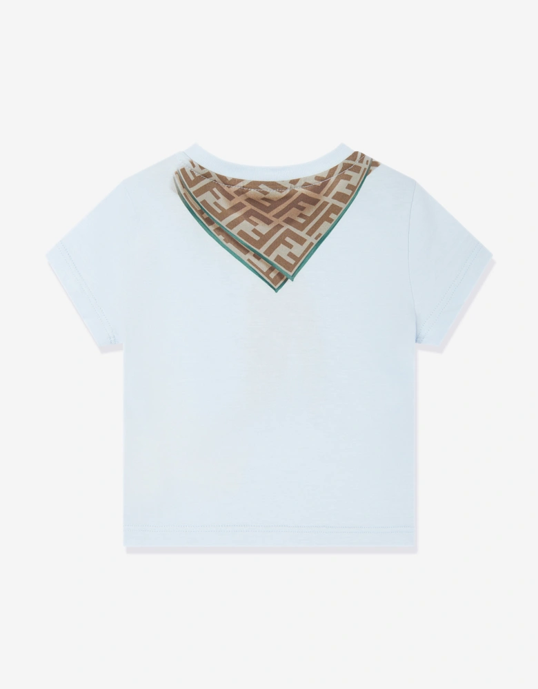 Baby Boys Scarf Print T-Shirt in Blue