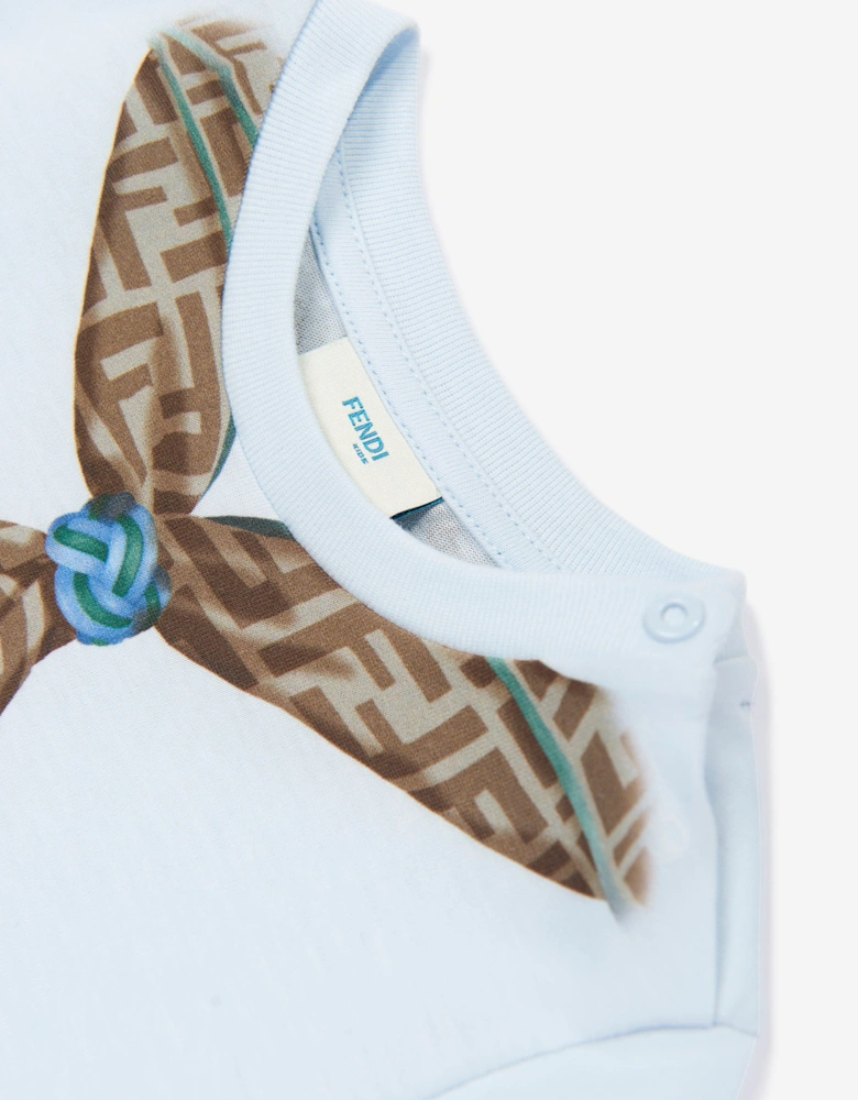 Baby Boys Scarf Print T-Shirt in Blue