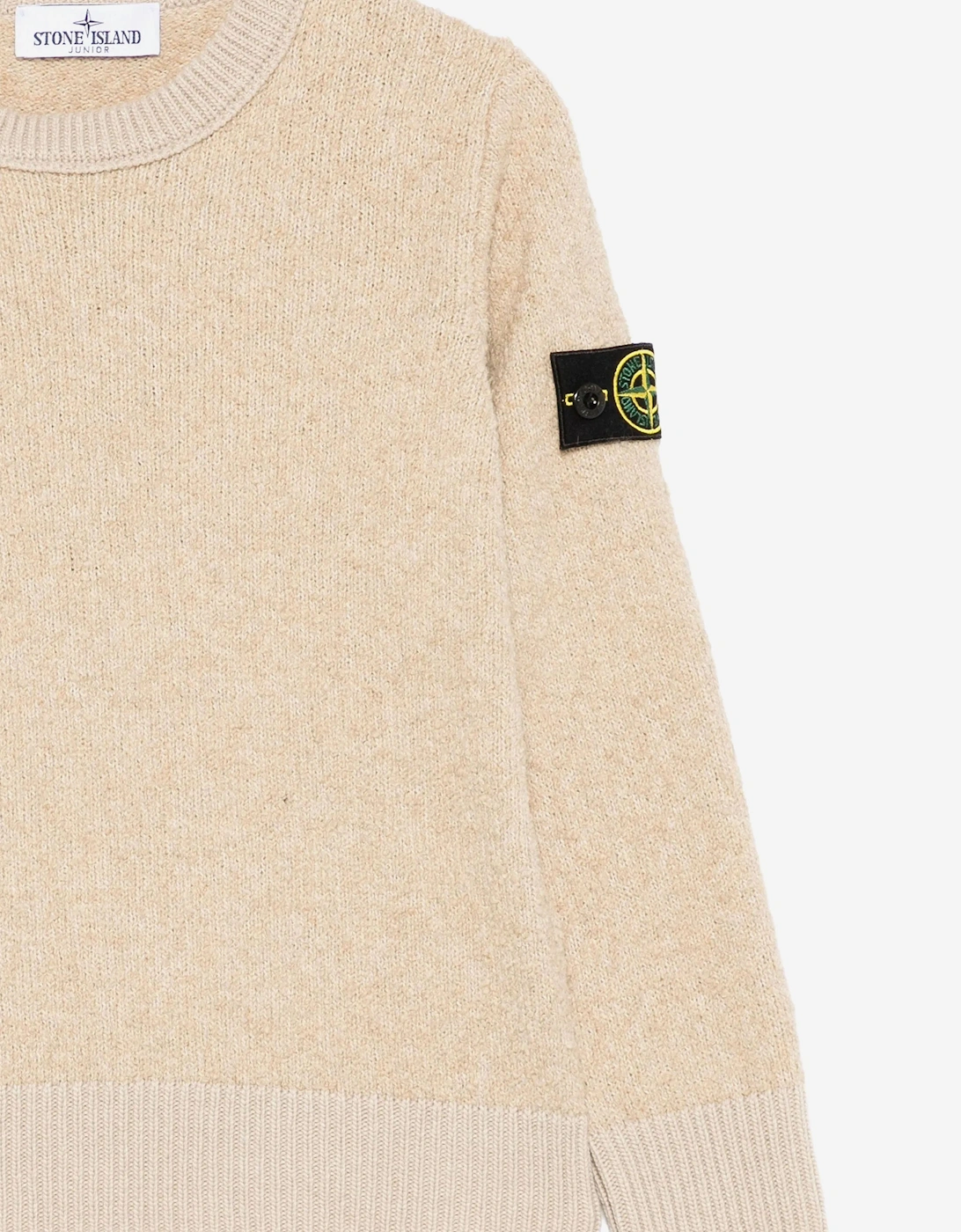 Kids Knitted Logo Jumper in Beige