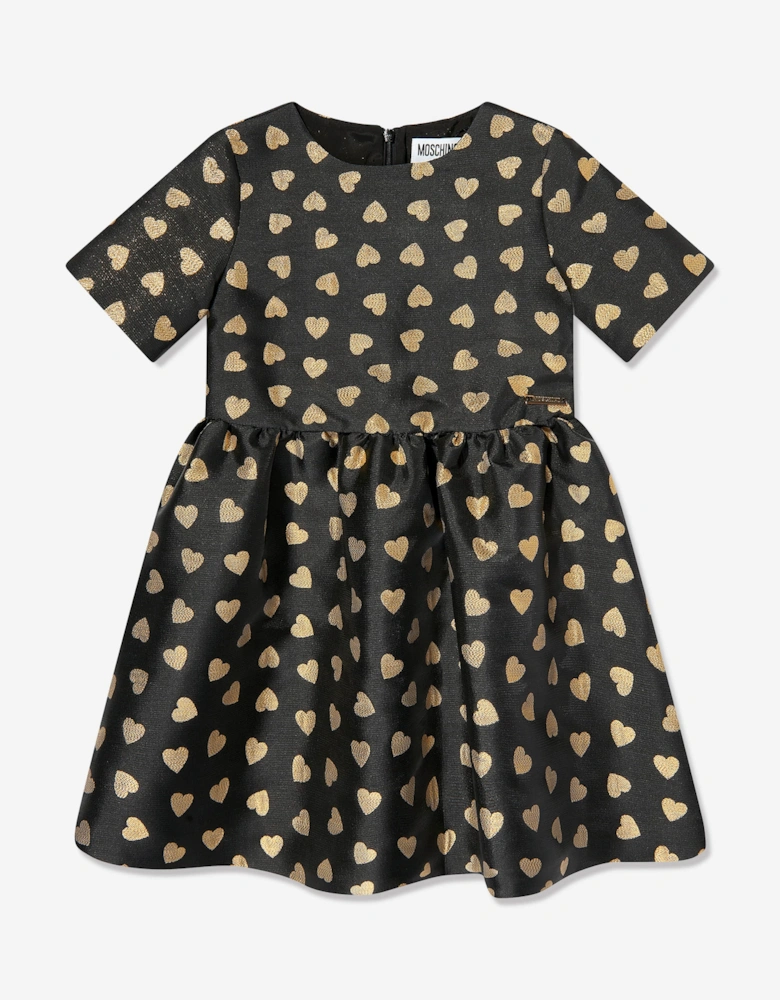 Girls All Over Hearts Dress in Black