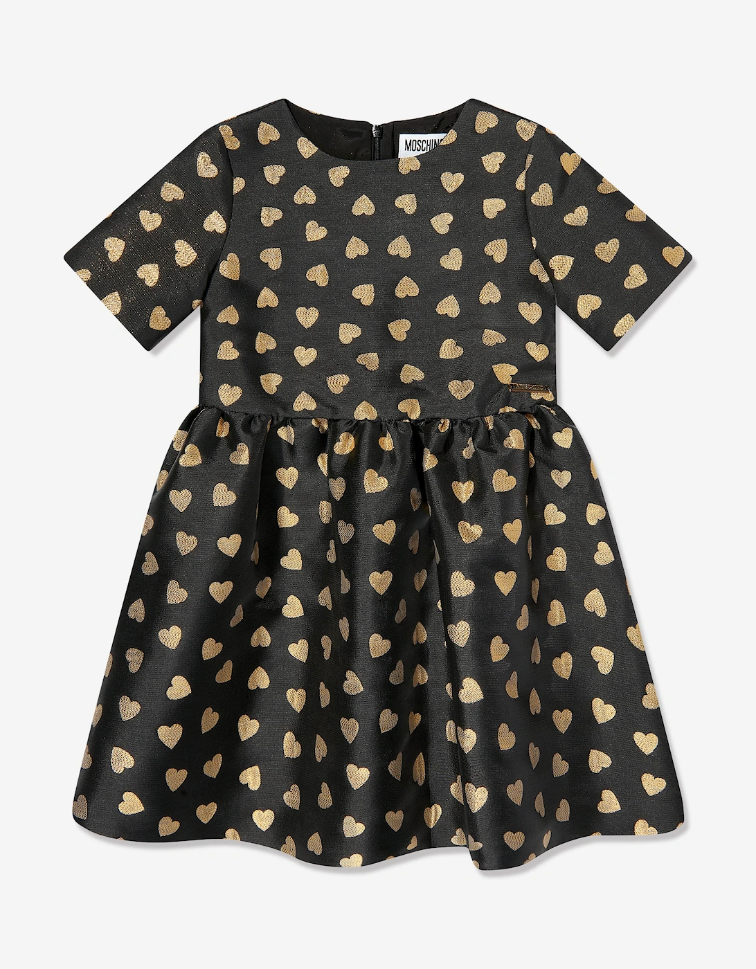Girl's Moschino Girls All Over Hearts Dress in Black - Size: 10 years