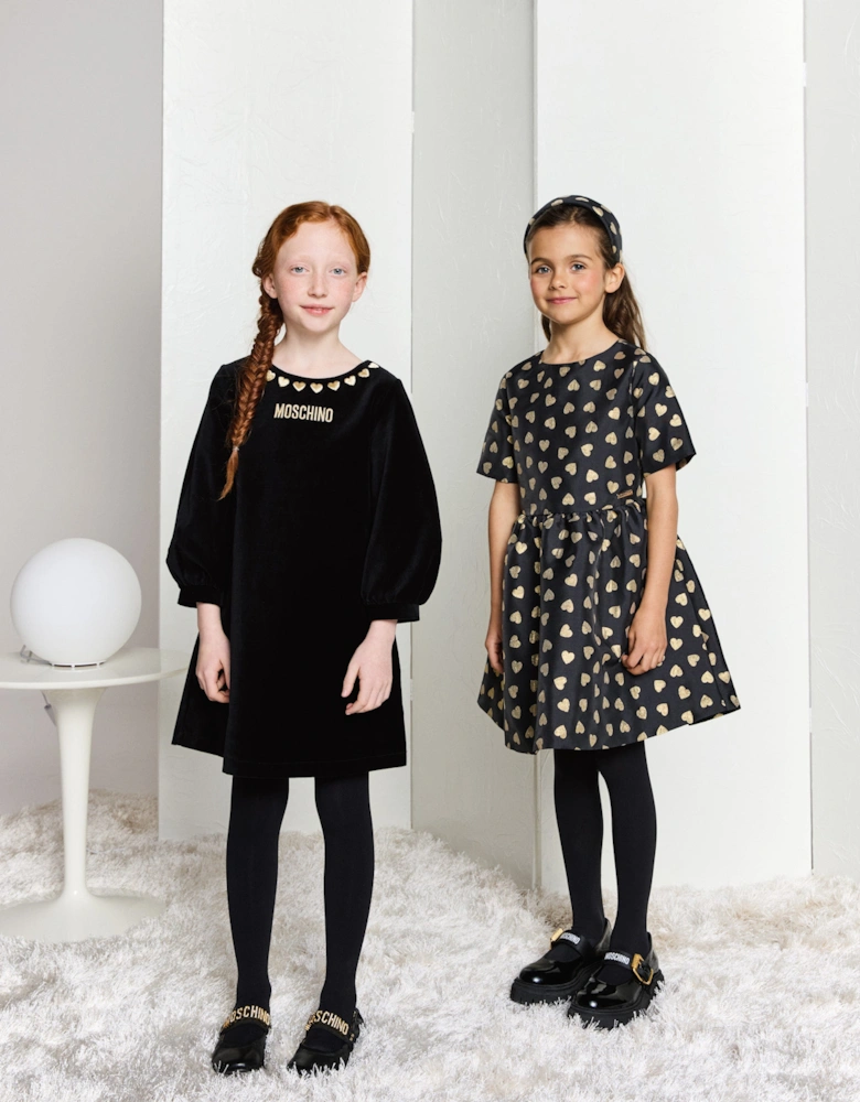 Girls All Over Hearts Dress in Black