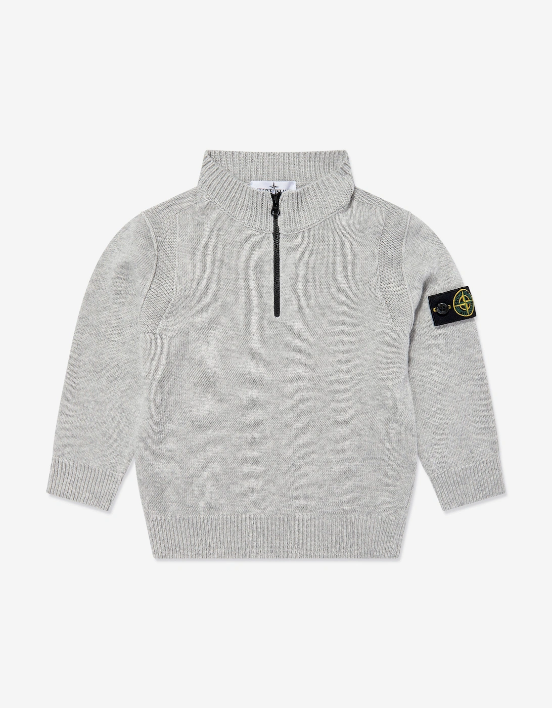 Boy's Stone Island Kids Wool Polo Jumper in Grey - Size: 10 years