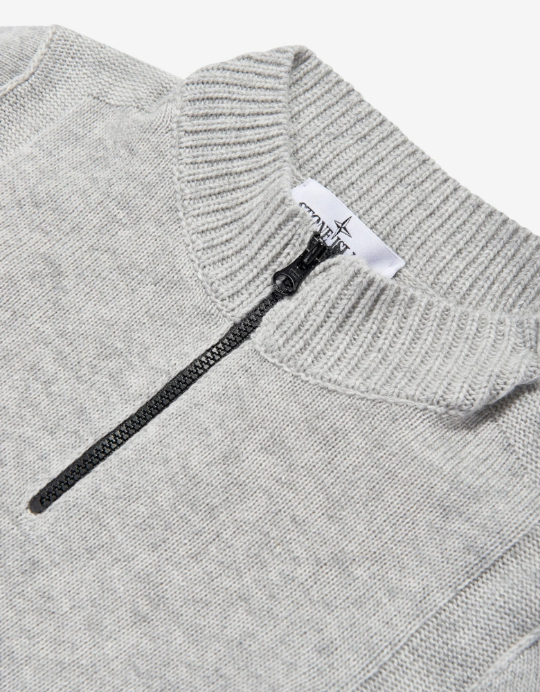 Kids Wool Polo Jumper in Grey