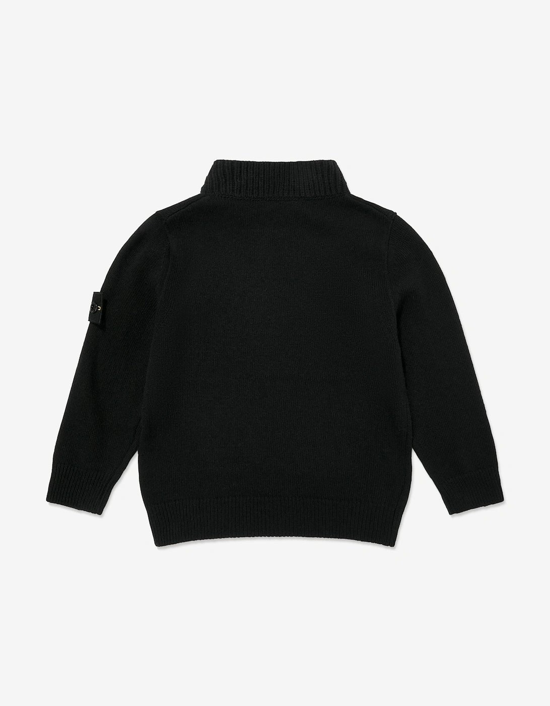 Kids Wool Polo Jumper in Black