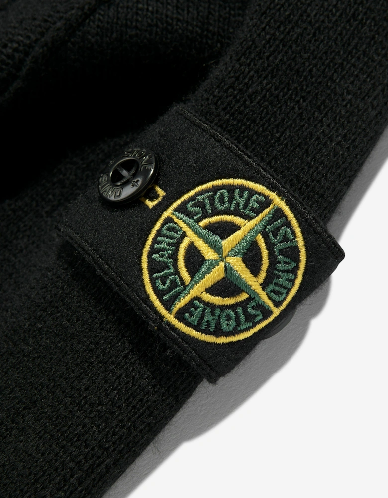 Kids Wool Polo Jumper in Black