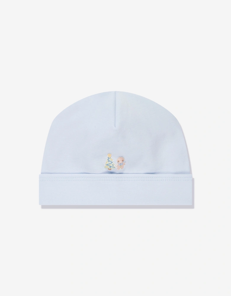 Baby Boys Sweet Gingerbread Embroidered Hat in Blue