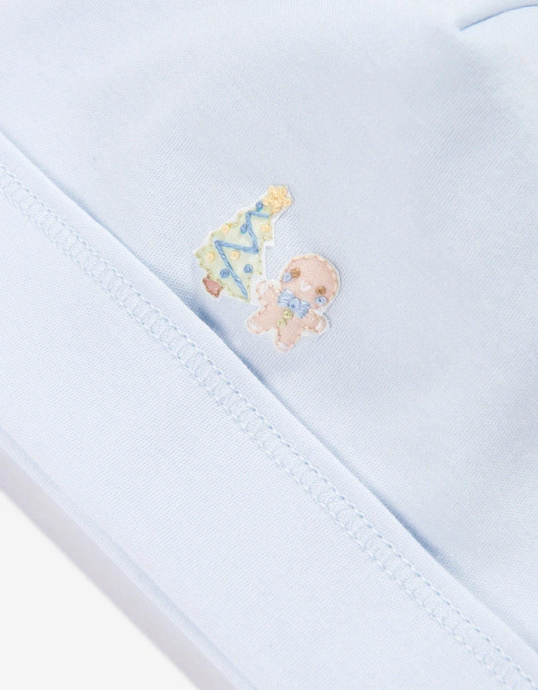 Baby Boys Sweet Gingerbread Embroidered Hat in Blue
