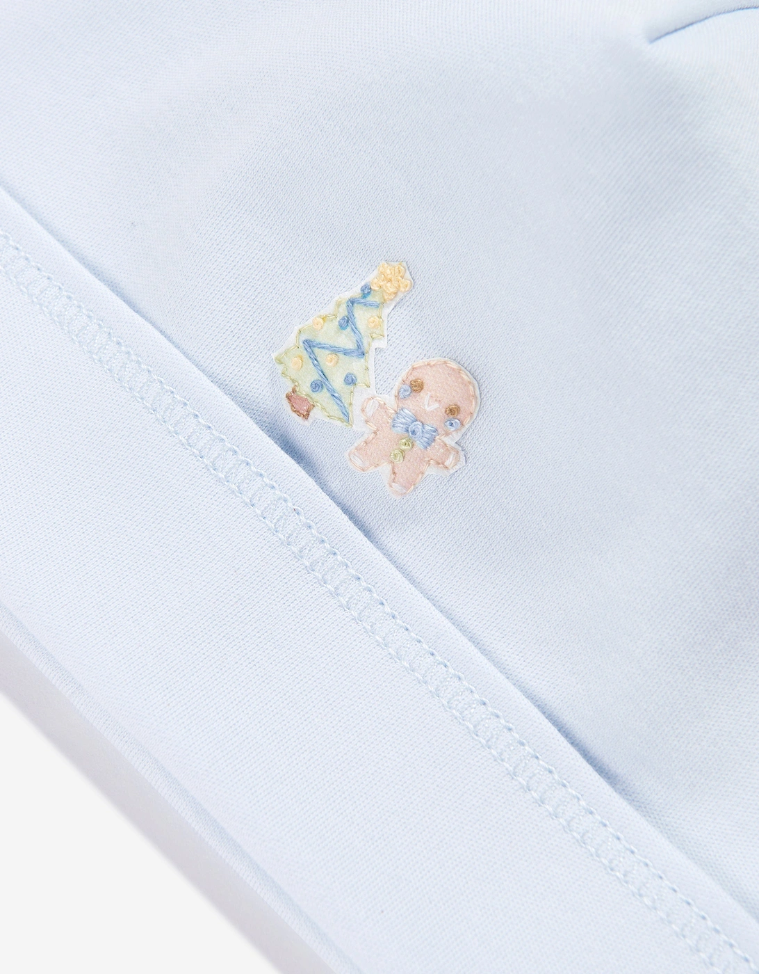 Baby Boys Sweet Gingerbread Embroidered Hat in Blue