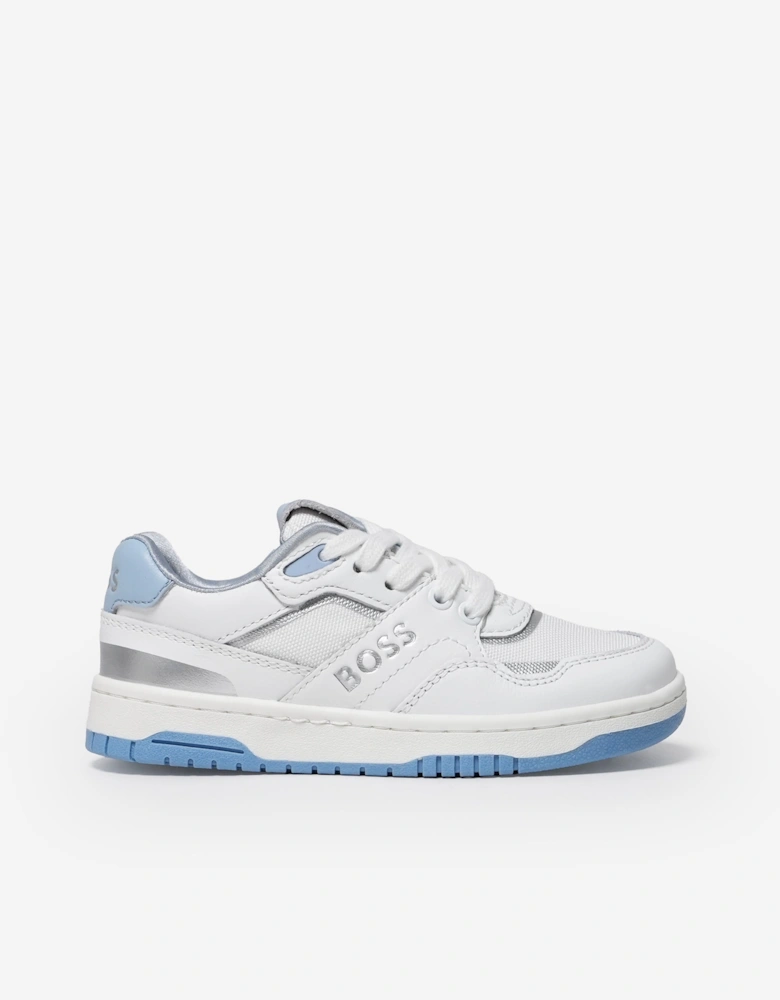 BOSS Kids Lace Up Logo Trainers in White