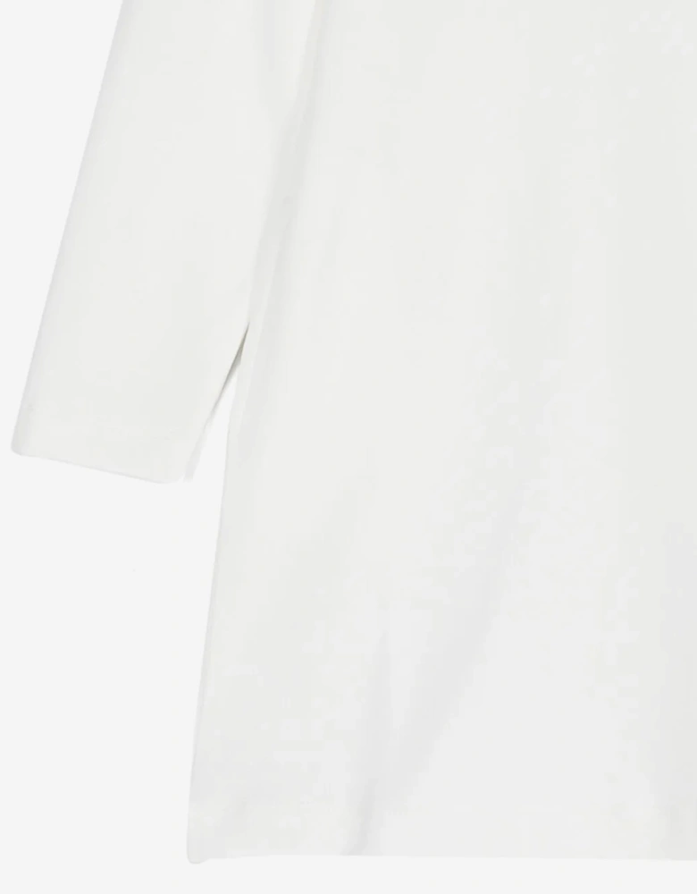 Girls Teddy Bear Jersey Dress in Ivory