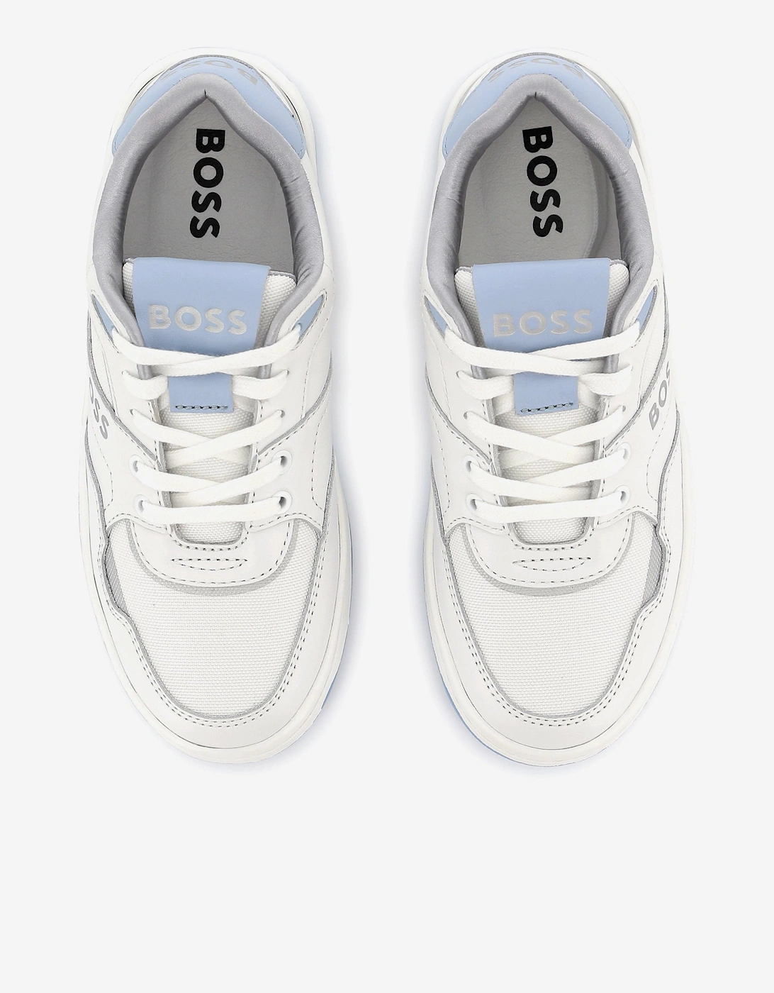 BOSS Kids Lace Up Logo Trainers in White