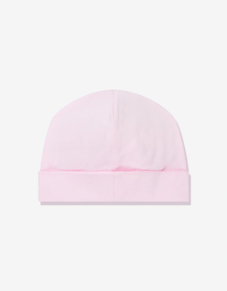 Baby Girls Sweet Gingerbread Embroidered Hat in Pink