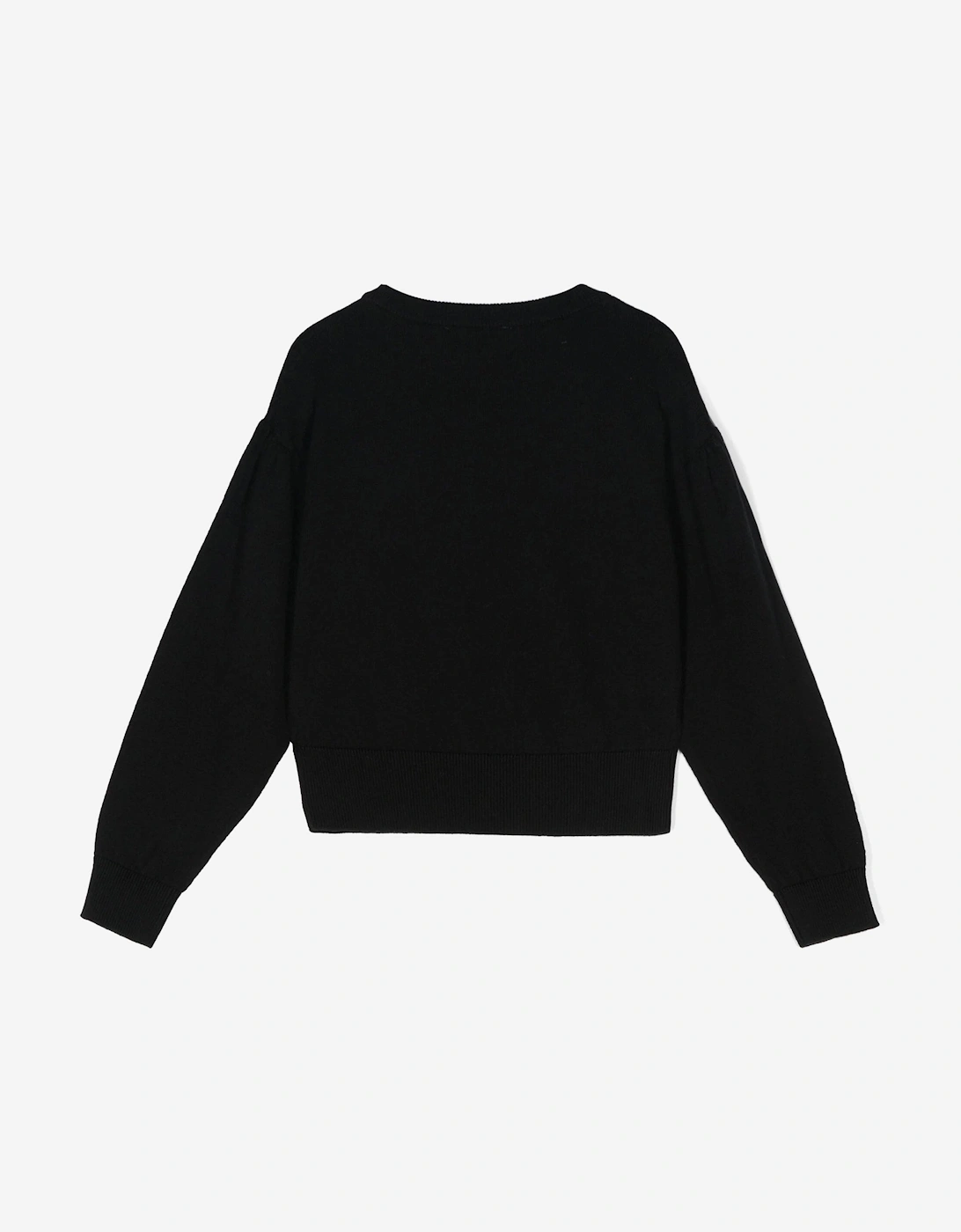 Girls Bear Heart Logo Jumper in Black