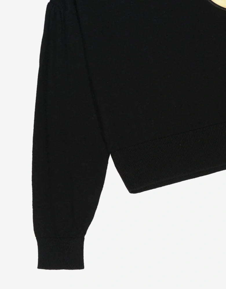 Girls Bear Heart Logo Jumper in Black