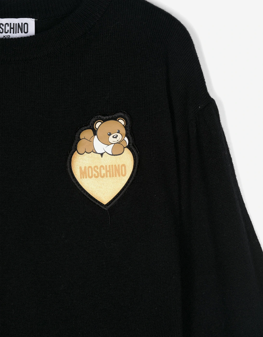 Girls Bear Heart Logo Jumper in Black