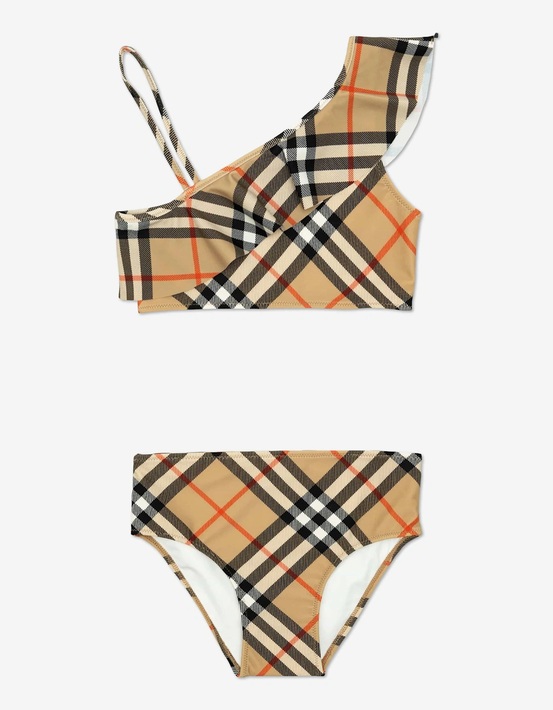 Girls Asla Check Bikini in Beige, 5 of 4