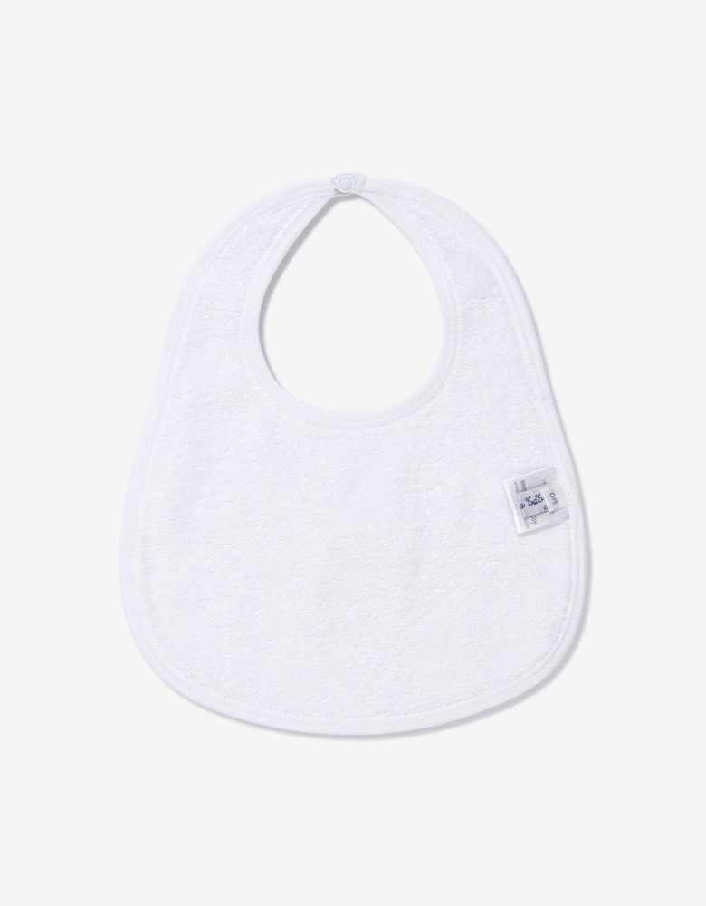 Baby Boys Sweet Gingerbread Embroidered Bib in Blue