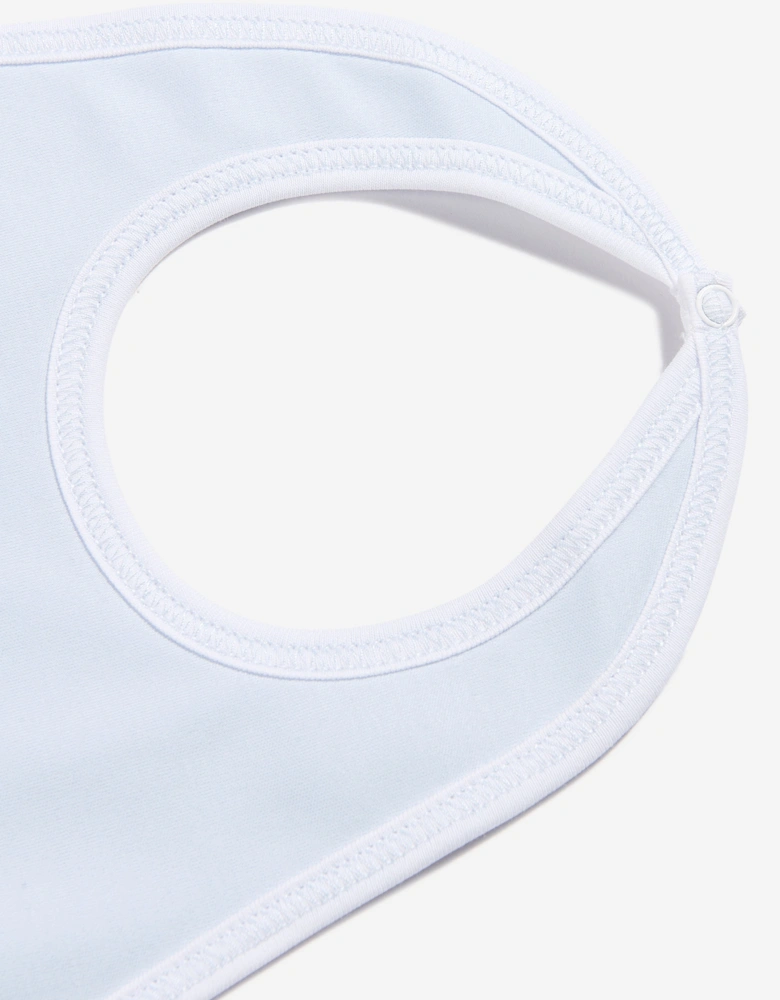 Baby Boys Sweet Gingerbread Embroidered Bib in Blue